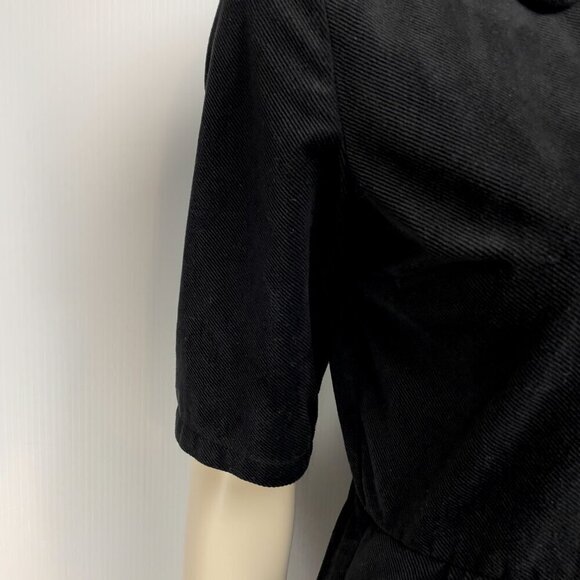 IDANO French Dark Academia Goth Black Velvet Dress Wolf! Embroidered Collar sz 1 - Picture 5 of 8